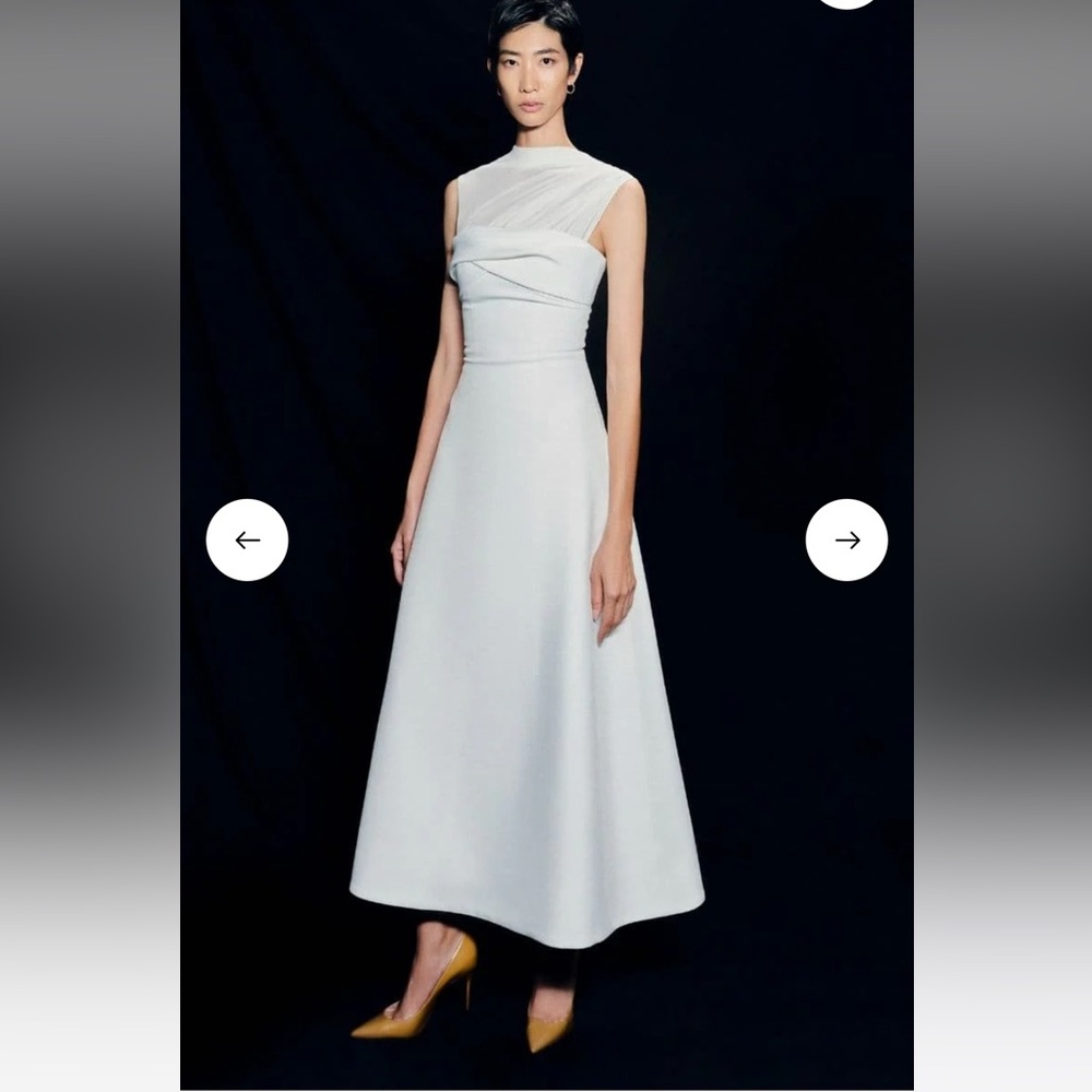 NWT White Strapless A-Line Midi Dress for Brides